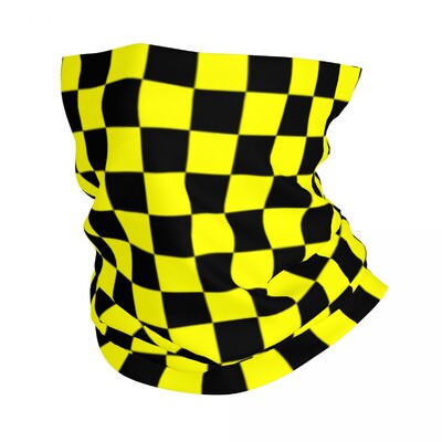 Bandana colorată, geometrică, în carouri, negru și portocaliu, pentru gât, imprimată, pentru curse, pentru motociclete, eșarfă magică, eșarfă pentru ciclism cu utilizare multiplă