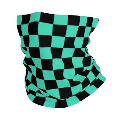Bandana colorată, geometrică, în carouri, negru și portocaliu, pentru gât, imprimată, pentru curse, pentru motociclete, eșarfă magică, eșarfă pentru ciclism cu utilizare multiplă