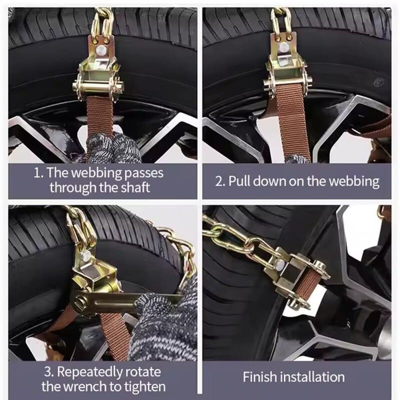 Automobil Zimski lanci za snijeg Željezni lanac za snijeg Neklizajući lanac Zalihe lanaca za gumu Guma Deblji lanci Snijeg Snažni 1t Kotači Kamion O2D6