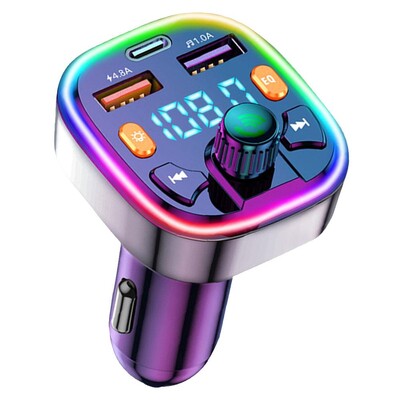 Transmițător FM Q5 18W Microfon extern Dual USB PD Tip C Încărcare rapidă pentru mașină Bluetooth 5.0 Mâini libere Modulator FM pentru mașină