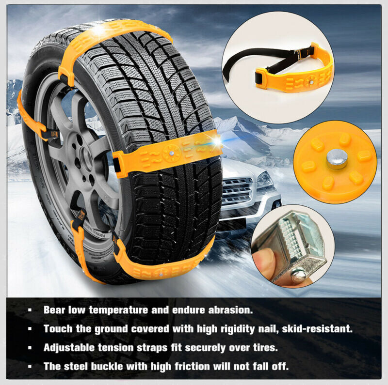 RESO Roți pentru cauciucuri de iarnă pentru mașini Lanțuri de zăpadă pentru exterior Curea antiderapante Curea pentru cablu de urgență Lanț de urgență pentru iarnă pentru exterior RSC632