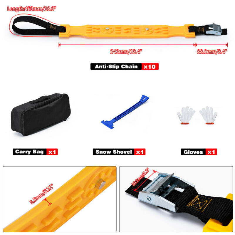 RESO Roți pentru cauciucuri de iarnă pentru mașini Lanțuri de zăpadă pentru exterior Curea antiderapante Curea pentru cablu de urgență Lanț de urgență pentru iarnă pentru exterior RSC632