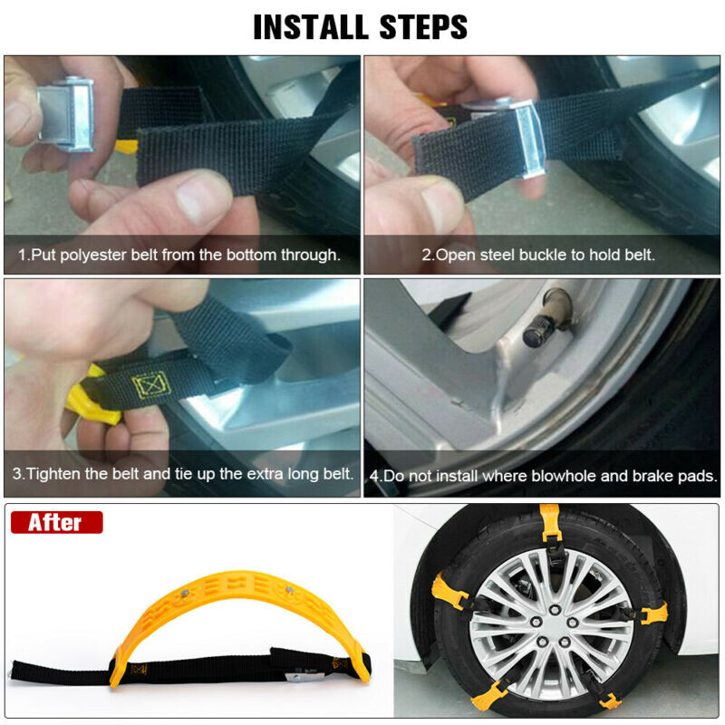 RESO Roți pentru cauciucuri de iarnă pentru mașini Lanțuri de zăpadă pentru exterior Curea antiderapante Curea pentru cablu de urgență Lanț de urgență pentru iarnă pentru exterior RSC632