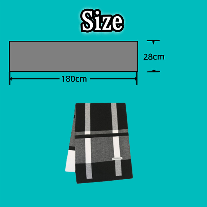 Muški zimski ležerni pleteni šal visokog dojma Jesenska toplina Jednostavne linije Karirani dugi šalovi Ležerni odjevni dodaci otporni na vjetar