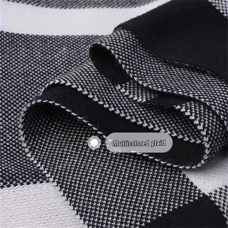 Muški zimski ležerni pleteni šal visokog dojma Jesenska toplina Jednostavne linije Karirani dugi šalovi Ležerni odjevni dodaci otporni na vjetar