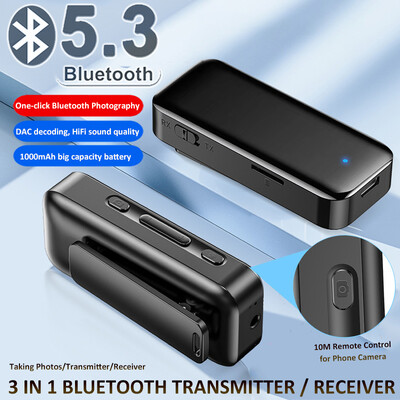 Receptor Bluetooth 5.3 Transmițător 2 în 1 Afișaj Led Adaptor pentru mașină Bluetooth Aux Transmițător audio fără fir pentru difuzoare TV