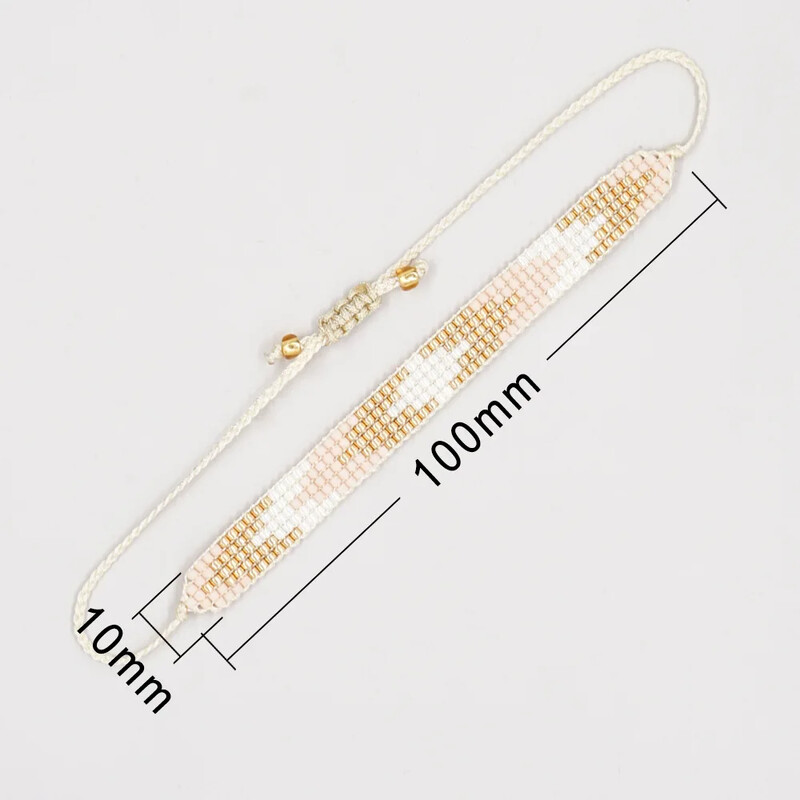 Brățară cu bile de orez Moda țesută manual Geometrie reglabilă Versatilă Unisex Simplitate Brățară Boemia cu margele