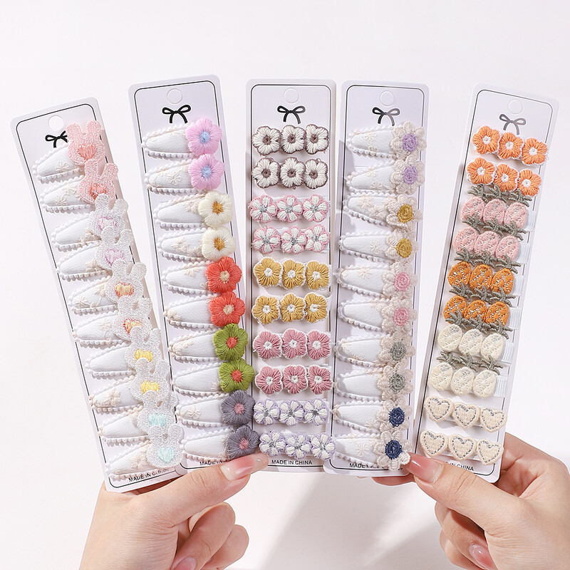 10 bucăți de desene animate pentru copii colorate mini agrafe de păr Star BB breton de păr pentru fete Candy Love Duckbill Clip Accesorii de păr drăguțe