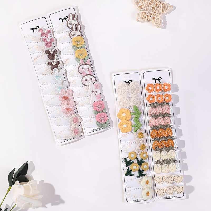 10 bucăți de desene animate pentru copii colorate mini agrafe de păr Star BB breton de păr pentru fete Candy Love Duckbill Clip Accesorii de păr drăguțe