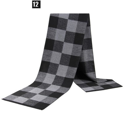 Eșarfă de modă pentru bărbați, toamnă, iarnă, multifuncțională, eșarfă decorativă pentru adulți, pentru afaceri, în carouri, zăbrele caldă Commercia