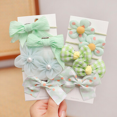 10 bucăți/set bentițe elastice cu flori cu fundă mare pentru copii, fete, legături de păr dulci, bentițe de modă, accesorii pentru păr, banda de cauciuc pentru copii