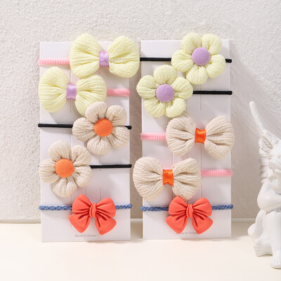 10 bucăți/set bentițe elastice cu flori cu fundă mare pentru copii, fete, legături de păr dulci, bentițe de modă, accesorii pentru păr, banda de cauciuc pentru copii