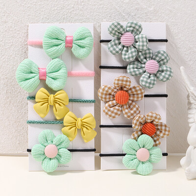 10 bucăți/set bentițe elastice cu flori cu fundă mare pentru copii, fete, legături de păr dulci, bentițe de modă, accesorii pentru păr, banda de cauciuc pentru copii