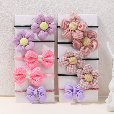 10 bucăți/set bentițe elastice cu flori cu fundă mare pentru copii, fete, legături de păr dulci, bentițe de modă, accesorii pentru păr, banda de cauciuc pentru copii