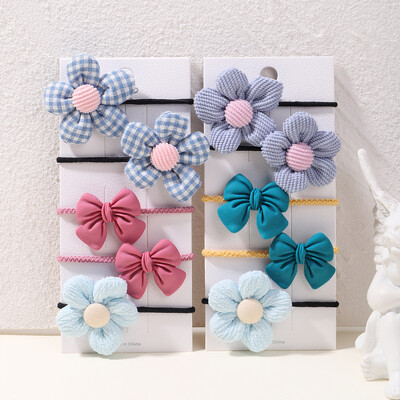 10 bucăți/set bentițe elastice cu flori cu fundă mare pentru copii, fete, legături de păr dulci, bentițe de modă, accesorii pentru păr, banda de cauciuc pentru copii