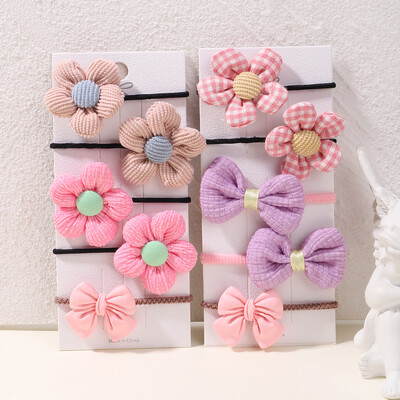 10 bucăți/set bentițe elastice cu flori cu fundă mare pentru copii, fete, legături de păr dulci, bentițe de modă, accesorii pentru păr, banda de cauciuc pentru copii