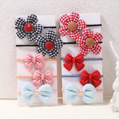 10 bucăți/set bentițe elastice cu flori cu fundă mare pentru copii, fete, legături de păr dulci, bentițe de modă, accesorii pentru păr, banda de cauciuc pentru copii