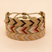 Narukvica od rižinih perli 7 redova strelica Ručno pletenje Gradijent Vintage Trendy Minimalistički boemski Podesiva narukvica od perli