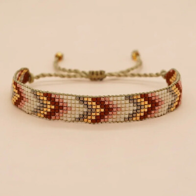 Narukvica od rižinih perli 7 redova strelica Ručno pletenje Gradijent Vintage Trendy Minimalistički boemski Podesiva narukvica od perli