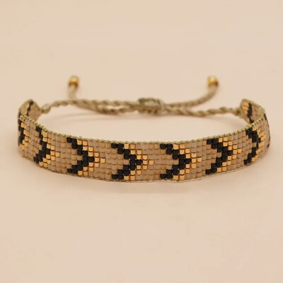 Narukvica od rižinih perli 7 redova strelica Ručno pletenje Gradijent Vintage Trendy Minimalistički boemski Podesiva narukvica od perli