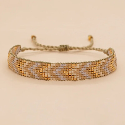 Narukvica od rižinih perli 7 redova strelica Ručno pletenje Gradijent Vintage Trendy Minimalistički boemski Podesiva narukvica od perli