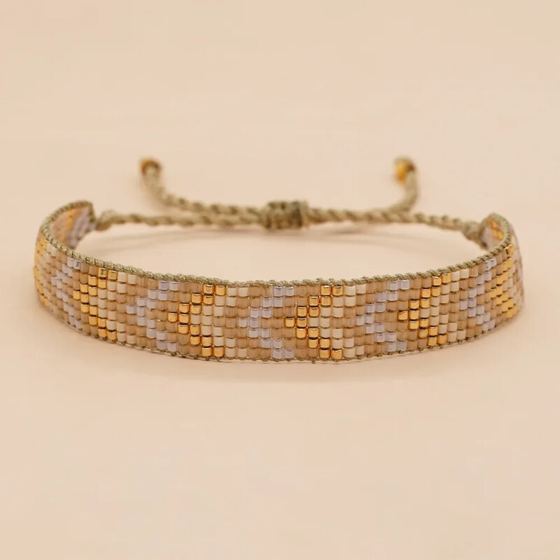 Narukvica od rižinih perli 7 redova strelica Ručno pletenje Gradijent Vintage Trendy Minimalistički boemski Podesiva narukvica od perli