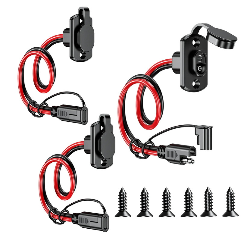 Cabl de conector rapid SAE 12AWG 30CM, cablu de prelungire SAE rezistent la apă, port lateral pentru generator de panouri solare, încărcător de baterie