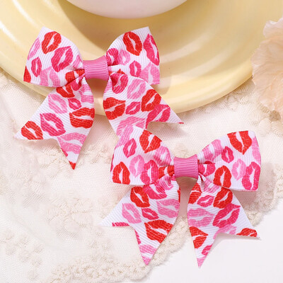 2 bucăți/lot 2,36 inch agrafe cu fundă de Crăciun panglică funde de păr clemă pentru fete copii înveseliți cadouri de vacanță accesorii de păr