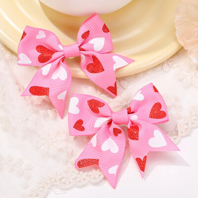 2 bucăți/lot 2,36 inch agrafe cu fundă de Crăciun panglică funde de păr clemă pentru fete copii înveseliți cadouri de vacanță accesorii de păr