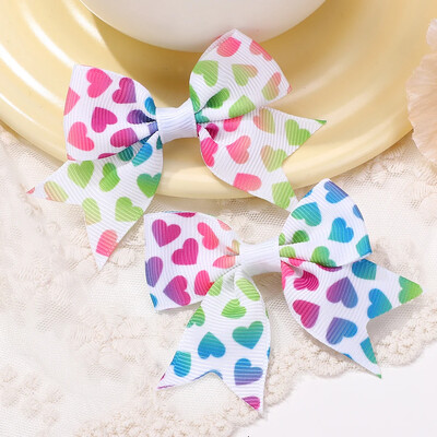 2 bucăți/lot 2,36 inch agrafe cu fundă de Crăciun panglică funde de păr clemă pentru fete copii înveseliți cadouri de vacanță accesorii de păr