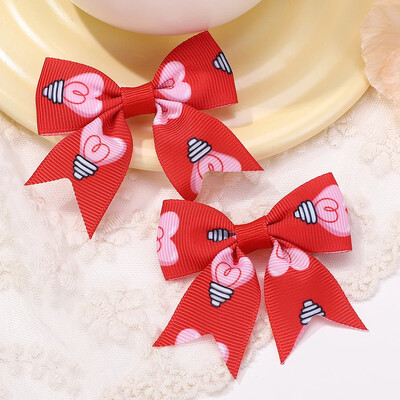 2 bucăți/lot 2,36 inch agrafe cu fundă de Crăciun panglică funde de păr clemă pentru fete copii înveseliți cadouri de vacanță accesorii de păr