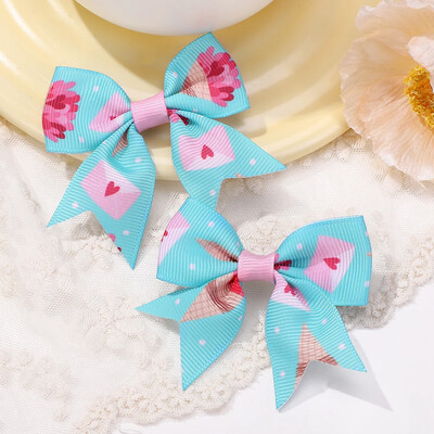 2 bucăți/lot 2,36 inch agrafe cu fundă de Crăciun panglică funde de păr clemă pentru fete copii înveseliți cadouri de vacanță accesorii de păr