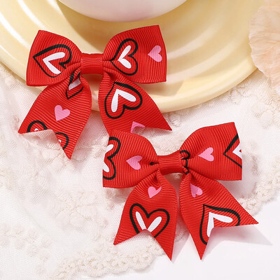 2 bucăți/lot 2,36 inch agrafe cu fundă de Crăciun panglică funde de păr clemă pentru fete copii înveseliți cadouri de vacanță accesorii de păr