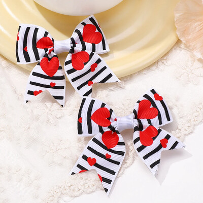 2 bucăți/lot 2,36 inch agrafe cu fundă de Crăciun panglică funde de păr clemă pentru fete copii înveseliți cadouri de vacanță accesorii de păr