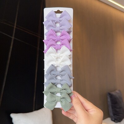 4/6/10 buc din bumbac moale agrafă de păr pentru fetiță, design dulce, ac de păr, bloc de culoare, barete delicate, accesorii pentru copii Kawaii