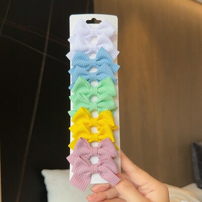 4/6/10 buc din bumbac moale agrafă de păr pentru fetiță, design dulce, ac de păr, bloc de culoare, barete delicate, accesorii pentru copii Kawaii