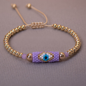 Miyuki Woven Evil Eye βραχιόλι Χειροποίητο Bohemian Bead Γυναικεία Boho Style Summer Pink for Women Κοσμήματα Ανδρικά Ibiza Personalized Braided Rvs Χρωματιστή κλωστή αισθητική Lgbt Τουρκική τυχερή προστασία κατά δώρου