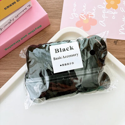 50 buc Snur negru pentru cap de 4 cm pentru femei, multicolor, fără sudură, cu buclă pentru prosop, toc de păr, negru, elastic elastic, de înaltă calitate