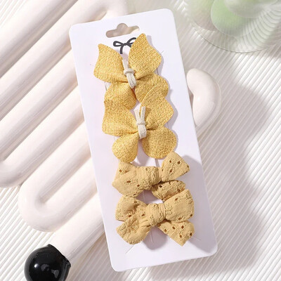 4kom/set Jednobojne pamučne mašne za kosu Štiljke za djevojčice Kožne leptir ukosnice Ukosnice Pokrivala za glavu Dodaci za kosu