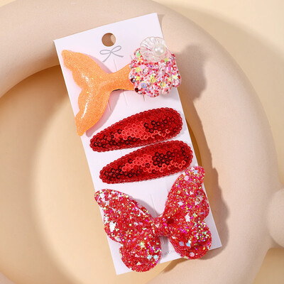 4kom/set Jednobojne pamučne mašne za kosu Štiljke za djevojčice Kožne leptir ukosnice Ukosnice Pokrivala za glavu Dodaci za kosu