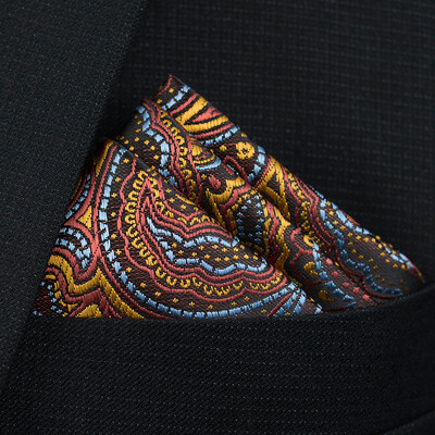 Uus Pocket Square taskurätik Aksessuaarid Paisley Solid Colors Vintage äriülikond Hanky Breast Sall 25*25cm