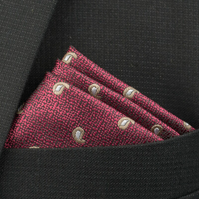 Uus Pocket Square taskurätik Aksessuaarid Paisley Solid Colors Vintage äriülikond Hanky Breast Sall 25*25cm