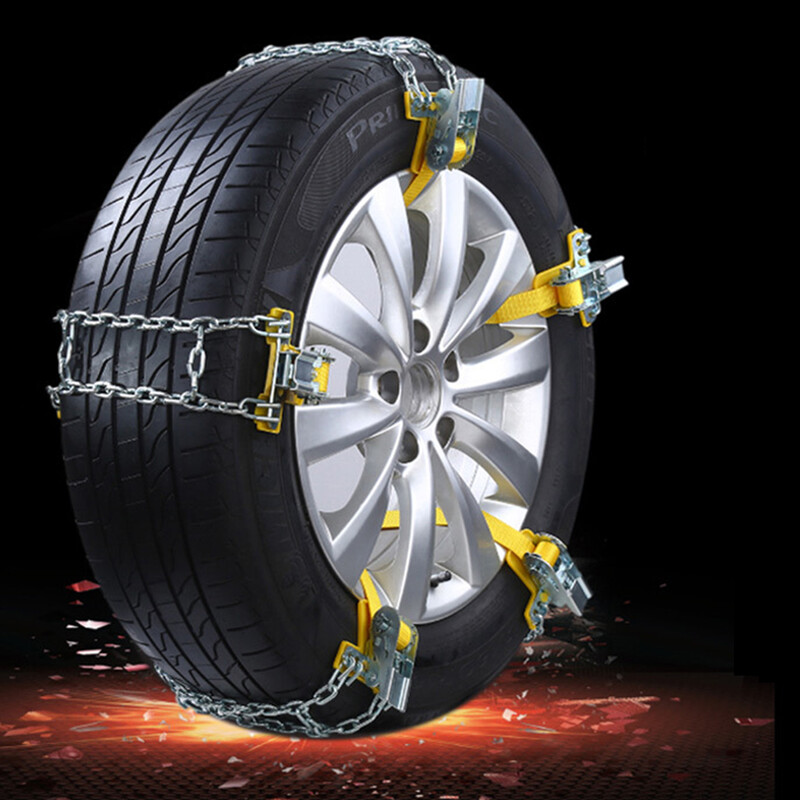 Automašīnas sniega ķēde Tērauda drošības ķēde Pretslīdēšanas avārijas riepu ķēde riepas platumam 205-225 mm (izlases krāsa)