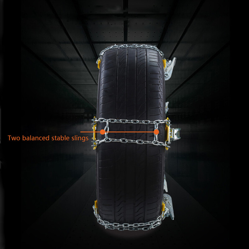 Automašīnas sniega ķēde Tērauda drošības ķēde Pretslīdēšanas avārijas riepu ķēde riepas platumam 205-225 mm (izlases krāsa)