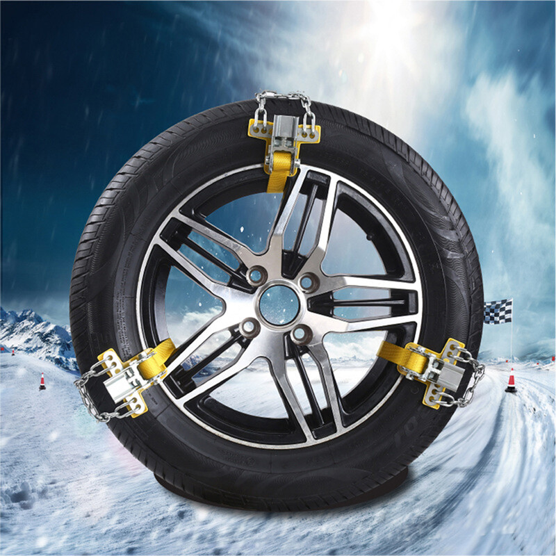 Automašīnas sniega ķēde Tērauda drošības ķēde Pretslīdēšanas avārijas riepu ķēde riepas platumam 205-225 mm (izlases krāsa)