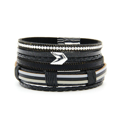 Modni Handma Bohemian Jewelry Dodatak Višeslojna tkana narukvica Kožna narukvica za žene