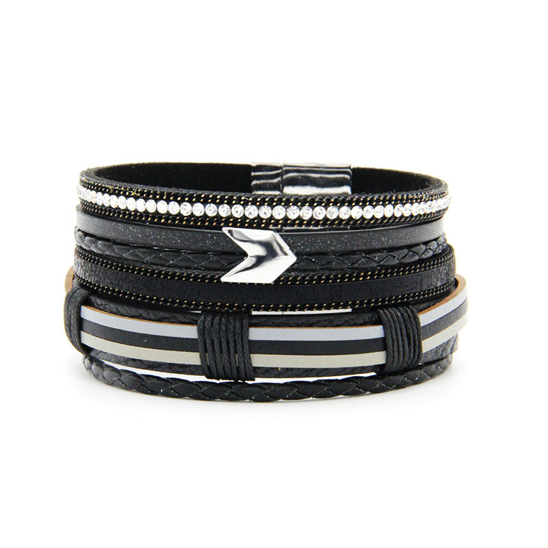 Modni Handma Bohemian Jewelry Dodatak Višeslojna tkana narukvica Kožna narukvica za žene