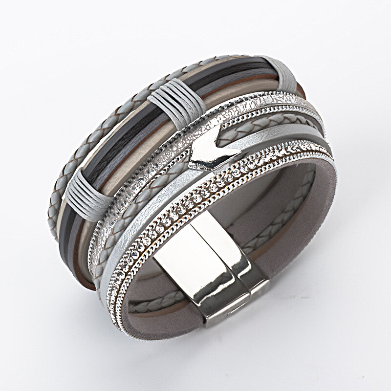 Modni Handma Bohemian Jewelry Dodatak Višeslojna tkana narukvica Kožna narukvica za žene