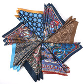 Tailor Smith Muški džepni kocke Vintage otisnuti karirani paisley odijelo Maramice Luksuzni muški dodaci za darove