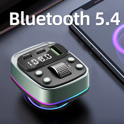 Transmițător FM Bluetooth 5.4 mașină MP3 player muzical USB flash drive fără pierderi încărcător auto dual PD35W încărcare rapidă handsfree